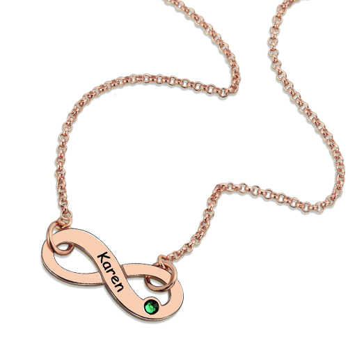 Personalized Rose Gold Infinity