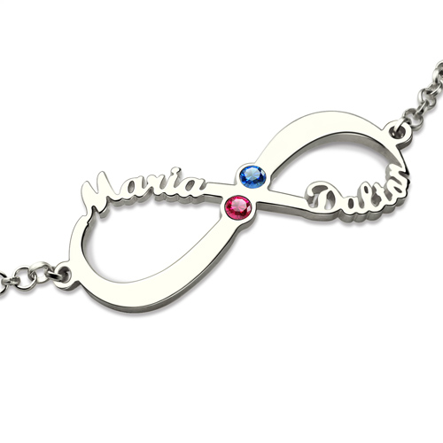 Personalized Birthstone Mother's Bracelet Sterling Silver