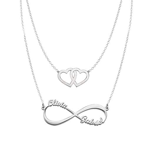 Hearts Infinity Necklaces Set For Her Sterling Silver