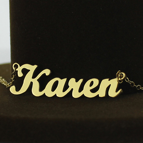 Gold Plated Karen Style Name Necklace