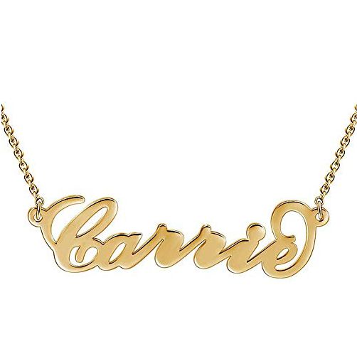 Gold Sex and The City Carrie Name Necklace