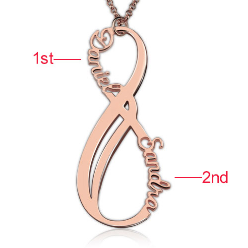 Vertical Infinity Necklace Rose Gold