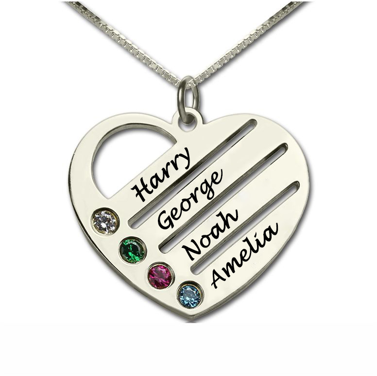 Personalised Mothers Heart Necklace